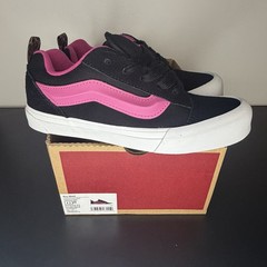 VANS Knu Skool Junior’s Leopard Pop Black Pink Skate Shoes Casual Thick Tongue