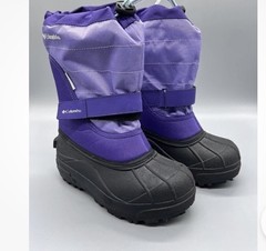 Columbia Powderbug Plus II Snow Boots Insulation Waterproof Big Kid Sz 3 Purple