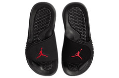 Air Jordan Hydro V Retro Black Fire Red Silver 555511-061 Size 5Y Youth Slides