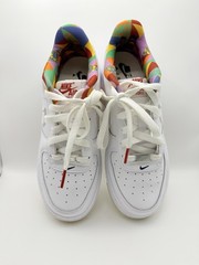 Nike Air Force 1 White Multicolor Leather Kids Sneakers 5Y FN8912-111