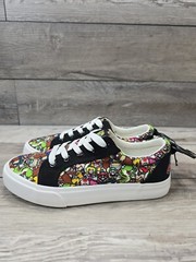 Super Mario Graphic Canvas Lace-Up Sneaker Shoes Unisex Youth Size 4 NEW