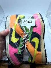 Nike Dunk Low Unisex Kid 2.5 Sneaker Anthracite Multicolor Leather Lace Up Shoes