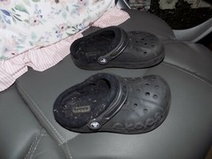 Crocs Unisex Baya Black Lined Clog Size 2/4 J EUC