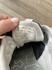 On Navy White Gray Athletic Mesh Sneaker Unisex Kids US 13 EU 31 UK 12.5
