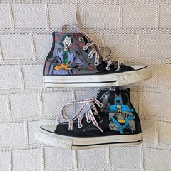 Converse All Star Batman vs Joker DC Comics High Top Kids Shoes Size US 13 Youth