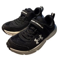 Under Armour Charged Assert 9 Kids Running Shoe Black White 3026183-001 Size 13K