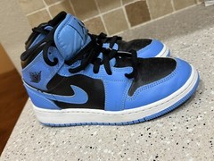 Size 5 (GS) -Nike Jordan 1 Mid University Blue Black