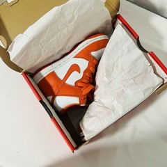 Nike Dunk High (PS) Retro 11.5C Og White/Orange Blaze-White Syracuse DD2314 100