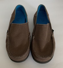 Crocs 15576 Canvas Upper Loafer Espresso Brown US Sz Junior 1 J 1