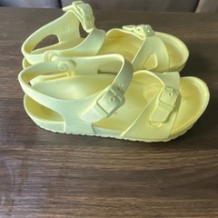 Birkenstock Rio Essentials Kids Yellow Strappy Sandals Adjustable Buckle Size 3