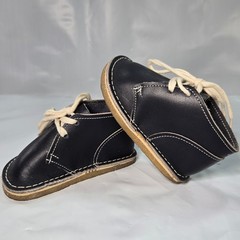 Preppy Boho Handmade of Tx USA Toddler Leather Desert Boots Navy Blue Sz 4 Shoes