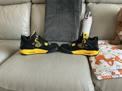 Jordan Air Jordan 4 Retro Thunder Black Yellow Sneaker US 7Y UK 6 EU 40