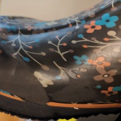 Bogs K Classic Flowers Sz 3 Pull-On Brown Floral Rubber Waterproof Mid-Calf Boot