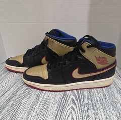 Jordan Air Jordan 1 Mid GS Black/Gold/Blue/Red Sneaker US 9 EU 42.5 554724-013