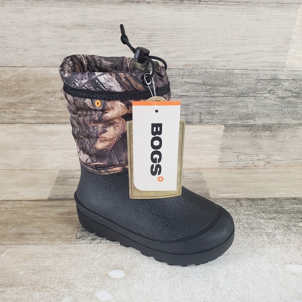 Bogs Kids Snow Boots Sz 11 Mossy Oak Black Shell Camouflage Waterproof Slip On