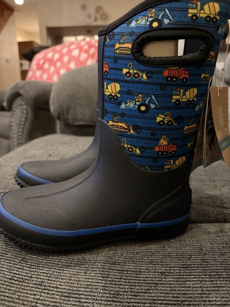 LongCone Kids Mud Boots Construction Monsters Size 4 Big Kids