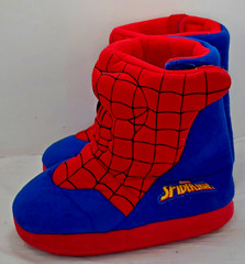 Marvel Spider-Man Plush Slipper Boots Kids Red Blue Superhero House Shoes M 9/10