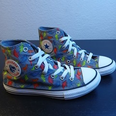 Converse Chuck Taylor All Star Dinoverse Grey Dinosaur High Top Shoes 666200C 2Y