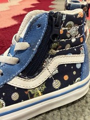 VANS Toddler Size 7 EU 23.5 zip Space Dinosaurs Good Condition suede