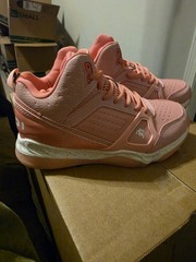 AND1 Pink/White Low Top Athletic Sneakers Lace Up Synthetic Rubber Sole