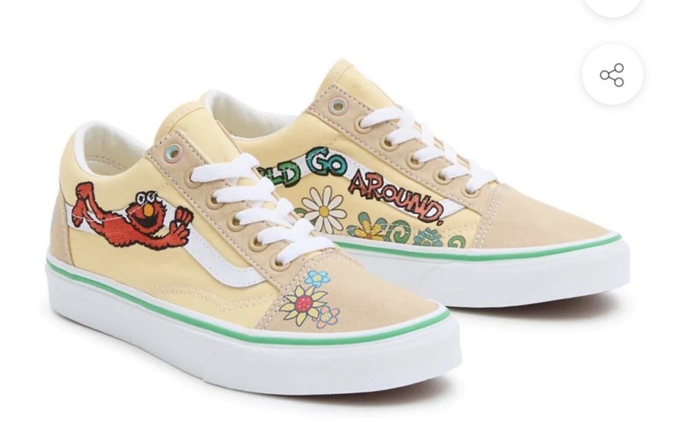 Vans x Sesame Street Old Skool Skate Shoe Sneaker Size 2 Kids Men’s Toddler Elmo