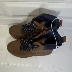 Art Class Brown Navy Solid Synthetic Lace-Up Ankle Hiker Boot Round Toe 2