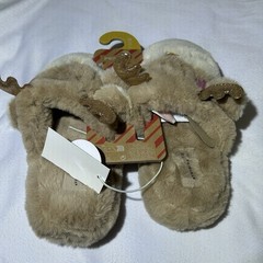 Primark Girls Reindeer Soft Plush Slippers Warmth Size US 1 NEW!