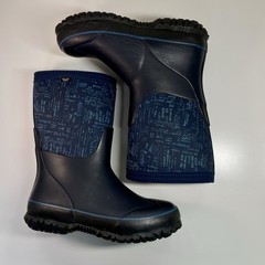 Bogs Stomper Youth Winter Rain Snow Boots Blue Insulated Waterproof Kids Size 1