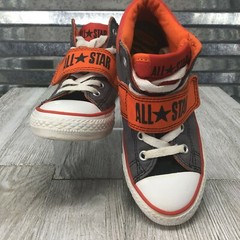 All Star Converse Size 13Y Grey Crayola Orange Canvas Tennis Sneaker Unisex
