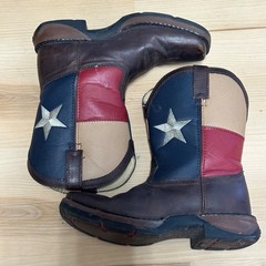 Durango Boots Boys Size 4.5 M Square Toe Patriotic Western Texas Flag