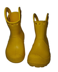 Crocs Kids Handle It Rain Boots Yellow Waterproof Lightweight Comfort Size C9