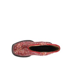 Roper Glitter Galore Square Toe Pull On Cowboy Toddler Girls Red Casual Boots 0
