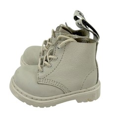 NWOT Dr Martens 1460 Pascal Mono White Toddler Kids Boots Size US 4 Leather Zip