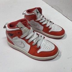 NIKE Air Jordan 1 Mid Shoes Kids 12C Electro Orange Sneakers Athletic DM4229-800