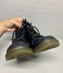 Dr Martens Zavala J Black Lace Up Combat Boots Kids Size 1 US~See Photos!