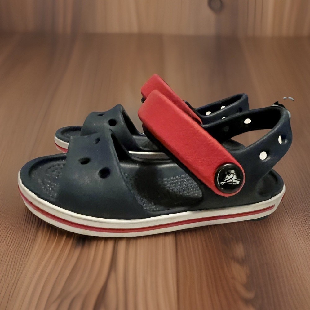Crocs Baby Toddler BAYABAND SANDAL Navy Red White Children Size 5