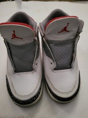 Air Jordan 3 Retro White Fire Red Toddler Sneakers Sz 10C