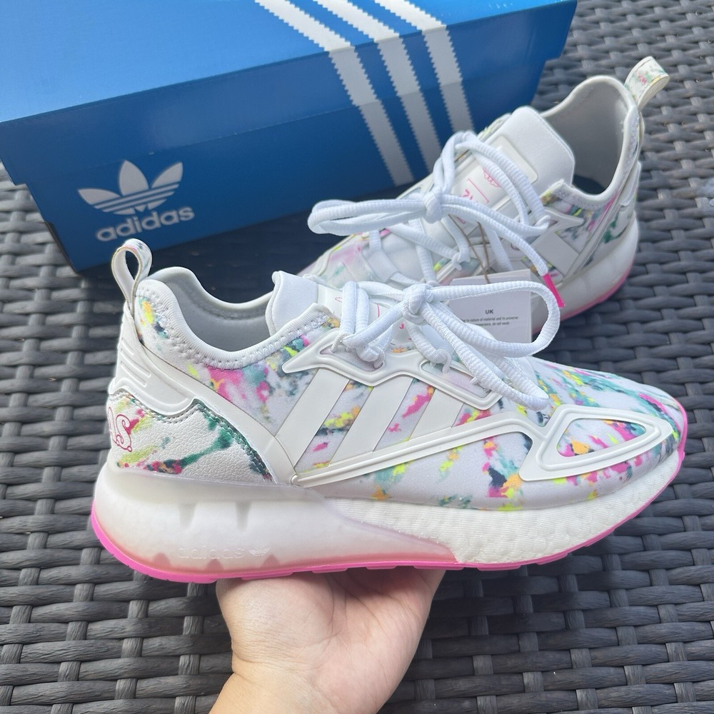 Adidas ZX 2K Boost Watercolor Kid’s Athletic Shoes GX5405 Size 6
