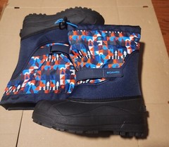 Columbia Winter Boots Size 5 Powderbug Plus II Insulated Snow Navy/Static Blue