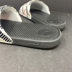 Puma Junior Size 6 Cool Cat Bold Boys BX JR Slide Sandals White Black Red Kid 6C
