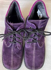 NORDSTROM COLLECTION, ITALY FREESBY, KIDS 31 U.S. 13, PURPLE SUEDE ANKLE BOOTS
