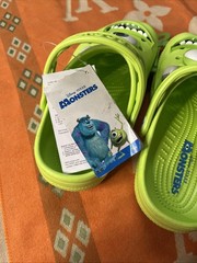 Crocs Monsters Inc Mike Wazowski Clogs Green Kids Size J2 Disney Pixar New