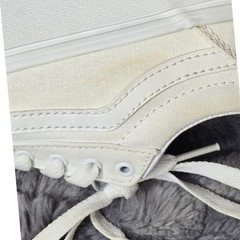 Kids White Vans Ward Pressed Canvas Low Top Sneakers Size 2 big kids