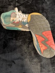 Nike Air Max 90 Gray Yellow Blue Red White Unisex Kids Sneakers Athletic Shoes