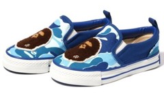 A BATHING APE BAPE Blue ABC Camo Ape Head Slip On Kids Shoe US sz 1 PS 20cm $165