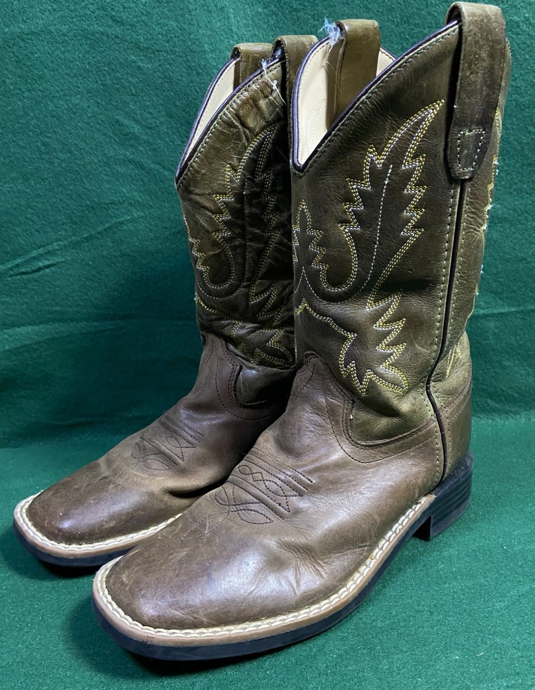 Youth Old West Boots Size 2 2.0 – D BBSC1877 Leather Cowboy Boots Rodeo Western