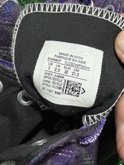 Converse Chuck Taylor All Star Flannel Plaid High Hi Top Sneakers Junior US Sz3