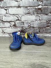DR MARTENS BLUE CANVAS Clover Fold Down BOOTS YOUTH AIR WALK Boys 5M US/20EU