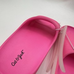 Cat & Jack Kid’s Neon Pink Slip-On Slides Size 2 Comfort Sports