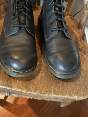 Dr. Martens Doc Martens Black Leather Lace-Up Zip Boots – boys Size 5 / girls 6